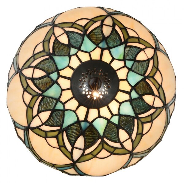 Béžovo-hnědá stolní lampa Tiffany Delafosse - Ø 25*42 cm E14/ 1*40W - Clayre & Eef