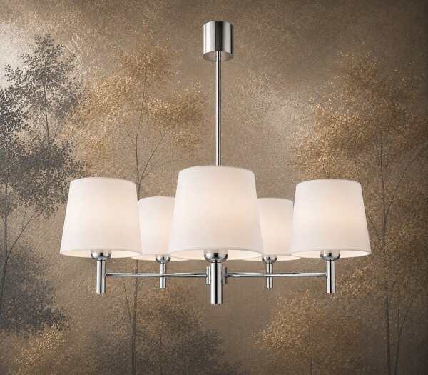BRILAGI - Lustr na tyči MONTE 5xE27/60W/230V krémová/lesklý chrom