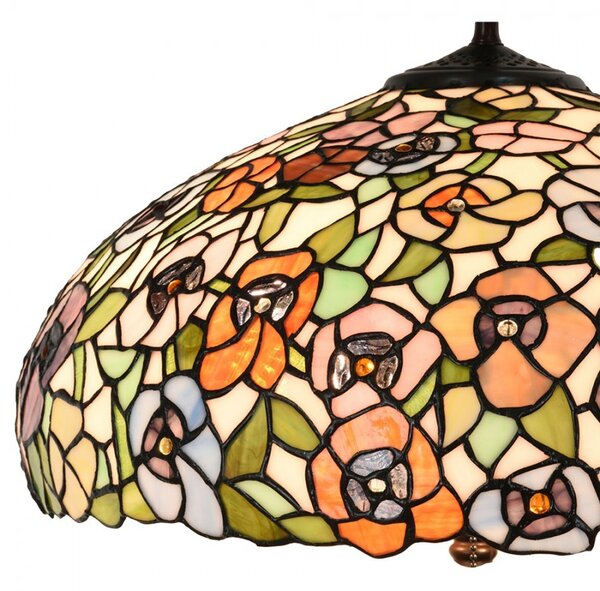 Barevná stolní lampa Tiffany Flower Color Garden - Ø 46*72cm - Clayre & Eef