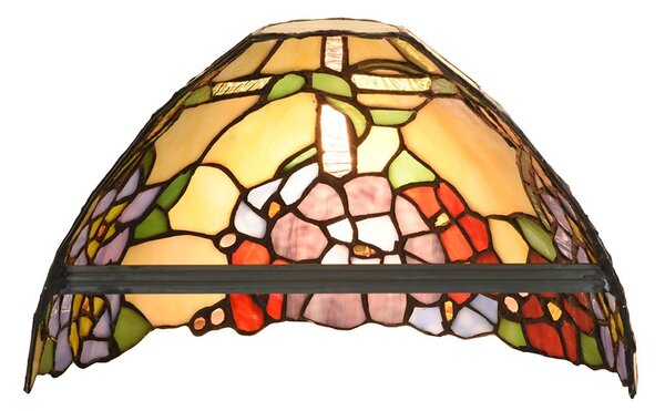 Nástěnné světlo Tiffany s květy Violle - 30*15*18 cm E14/max 1*40W - Clayre & Eef