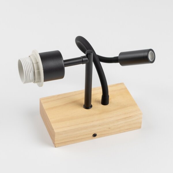 Brilagi - LED Flex. lampa BOBO WOOD 1xE27/25W/230V + LED/3W dub/černá/bílá/zvíř