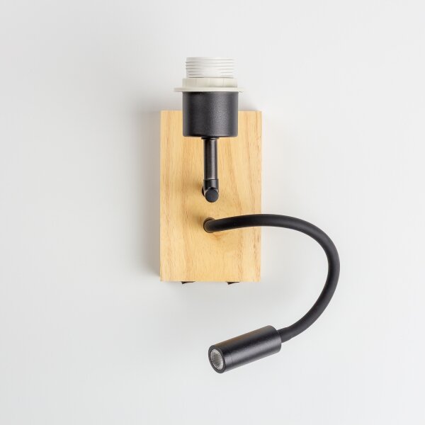 Brilagi - LED Flex. lampa BOBO WOOD 1xE27/25W/230V + LED/3W dub/černá/bílá/zvíř