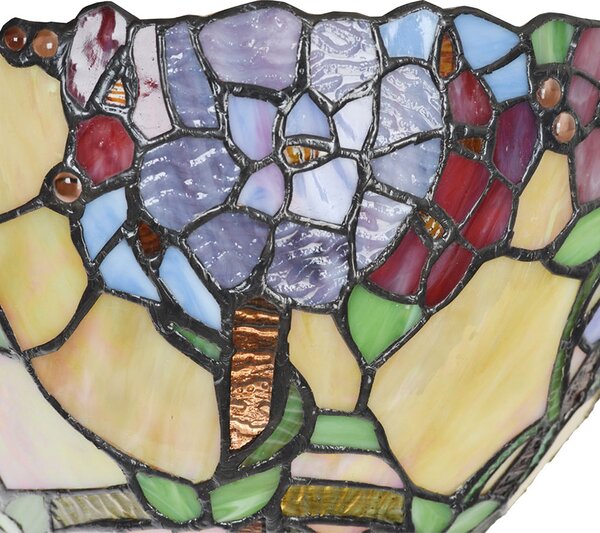 Nástěnné světlo Tiffany s květy Violle - 30*15*18 cm E14/max 1*40W - Clayre & Eef