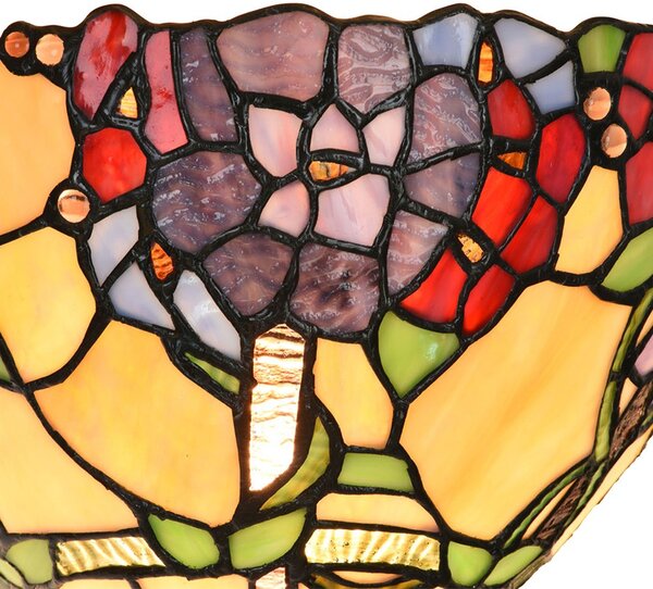 Nástěnné světlo Tiffany s květy Violle - 30*15*18 cm E14/max 1*40W - Clayre & Eef