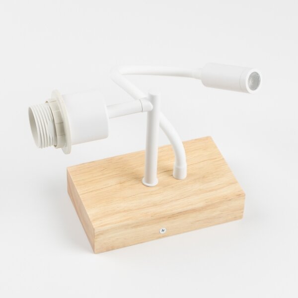 Brilagi - LED Flex. lampa BOBO WOOD 1xE27/25W/230V + LED/3W dub/bílá/králíčci