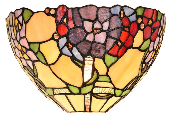 Nástěnné světlo Tiffany s květy Violle - 30*15*18 cm E14/max 1*40W - Clayre & Eef