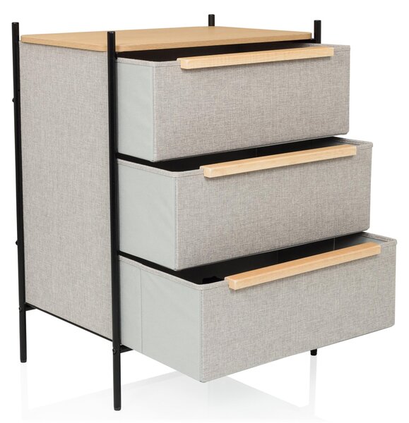 Hjh LIVING Komoda se 3 zásuvkami STUVAR Příborník 79,0 x 58,0 x 39,0 cm