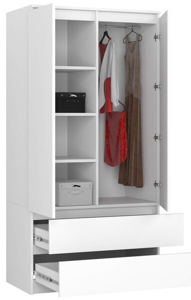 Šatní skříň s otočnými dveřmi 90cm bílá