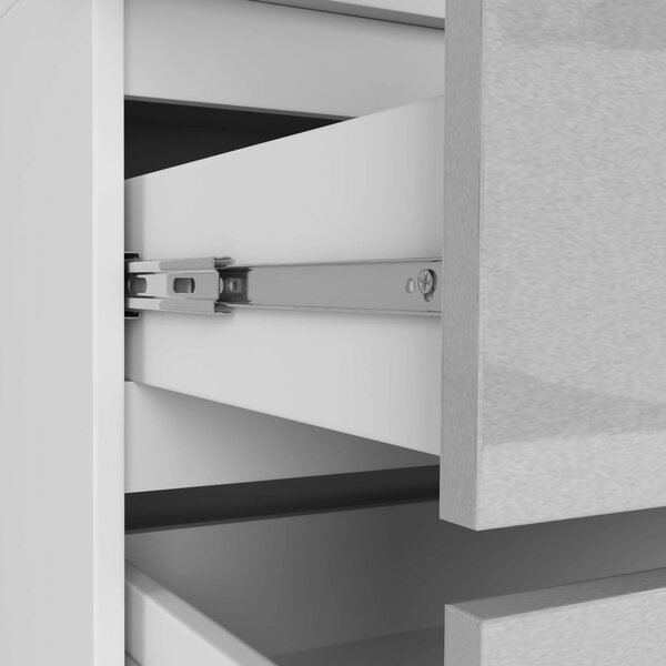 Šatní skříň s otočnými dveřmi s nástavcem 90cm metalová lesklá