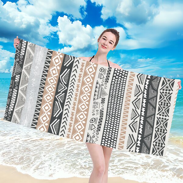 Plážová osuška HIERO 100 x 180 cm šedá, 100% mikrovlákno