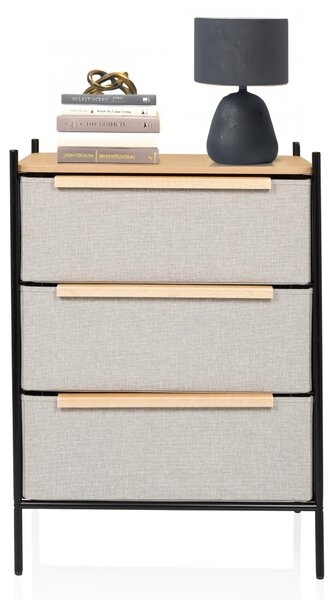 Hjh LIVING Komoda se 3 zásuvkami STUVAR Příborník 79,0 x 58,0 x 39,0 cm
