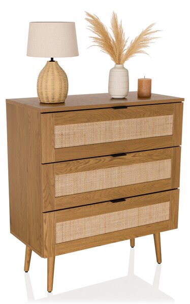 Hjh LIVING Komoda se 3 zásuvkami BOHEO K Příborník 90,0 x 80,0 x 40,0 cm