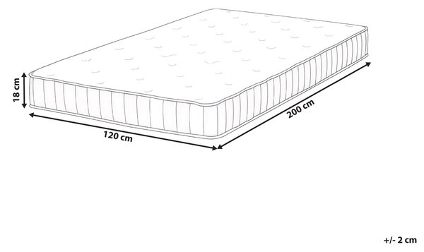 Matrace s taštičkovými pružinami DUO H3/4 tvrdá H2/3 středně tvrdá 120 x 200 cm