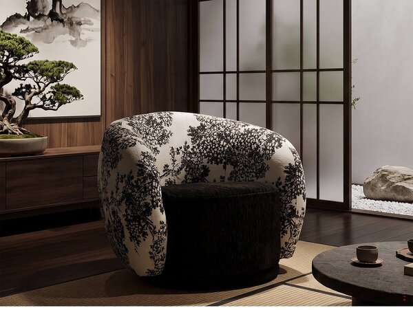 Černobílé křeslo Oriental Style – Mauro Ferretti