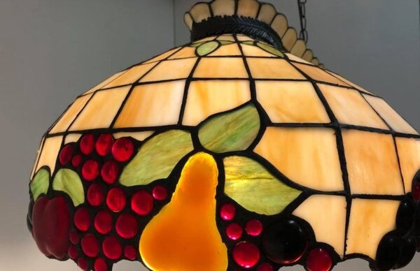 Závěsné svítidlo Tiffany Fruits - 94*41*115 cm 3x E27 / Max 60W - Clayre & Eef
