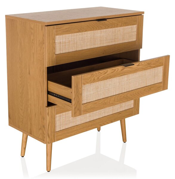 Hjh LIVING Komoda se 3 zásuvkami BOHEO K Příborník 90,0 x 80,0 x 40,0 cm