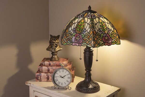 Stolní lampa Tiffany Rose - Ø 47*61cm - Clayre & Eef