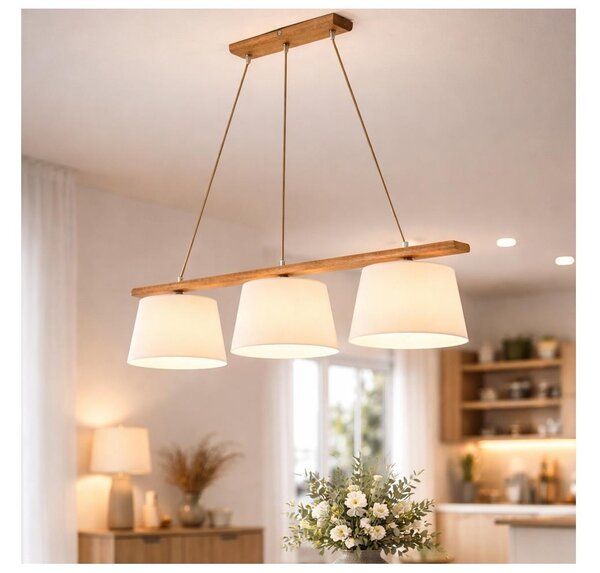 Lustr na lanku AIDA 3xE27/60W/230V pr. 25 cm dub