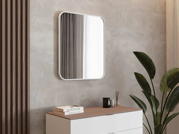Designové zrcadlo Simple White 70×60 / 80×60 – montáž na výšku i šířku | Lavedo by Aplomo Rozměr: 70cm