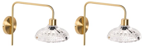 Sada 2 nástěnných lamp MOLINO Zlatá Kov