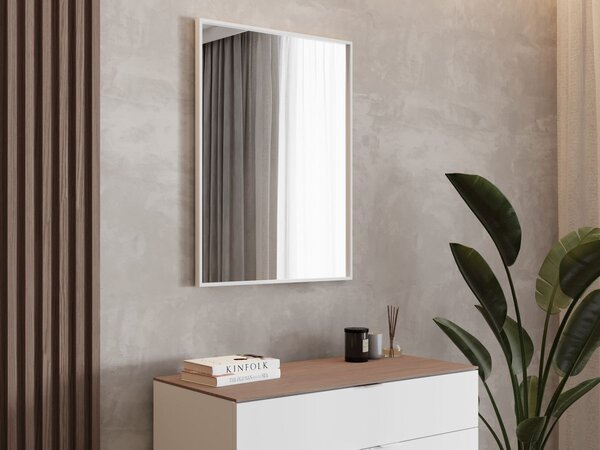 Zrcadlo Lavedo Simple Square White 70×60 / 80×60 – bílý hliníkový rám | Lavedo by Aplomo Rozměr: 70cm