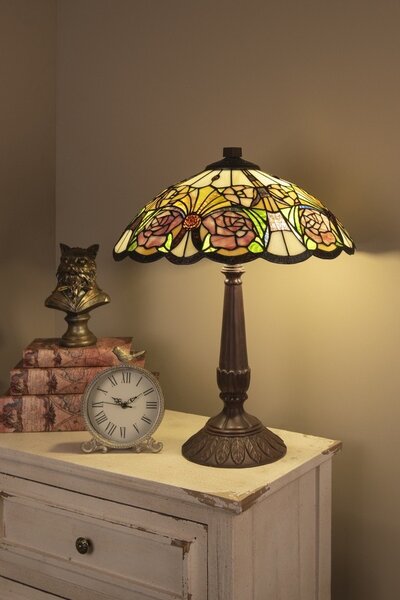 Stolní lampa Tiffany Roses - Ø 44*57 cm - Clayre & Eef