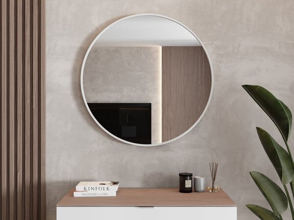 Kulaté zrcadlo Simple Round White 60 / 70 / 80 – bílý hliníkový rám | Lavedo by Aplomo Rozměr: 60cm