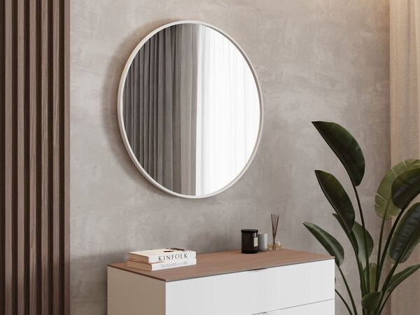 Kulaté zrcadlo Simple Round White 60 / 70 / 80 – bílý hliníkový rám | Lavedo by Aplomo Rozměr: 60cm