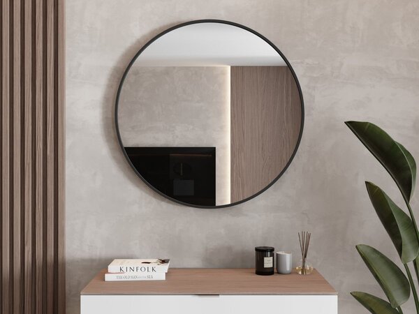 Kulaté zrcadlo Simple Round Black 60 / 70 / 80 – černý hliníkový rám | Lavedo by Aplomo Rozměr: 80cm