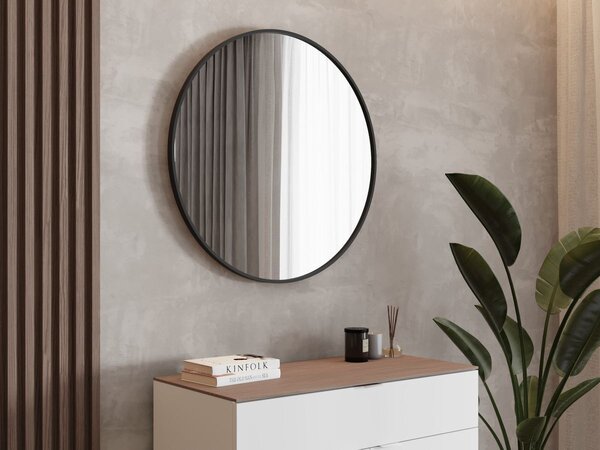Kulaté zrcadlo Simple Round Black 60 / 70 / 80 – černý hliníkový rám | Lavedo by Aplomo Rozměr: 80cm