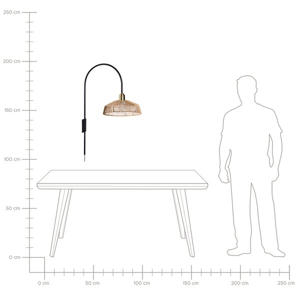 Nástěnná lampa NOSARA Přírodní Papírové lano