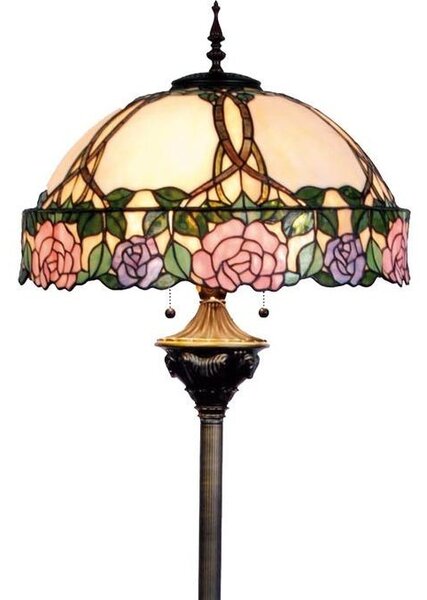 Stojací lampa Tiffany - Ø 50*164 cm 3x E27 / Max 60W - Clayre & Eef