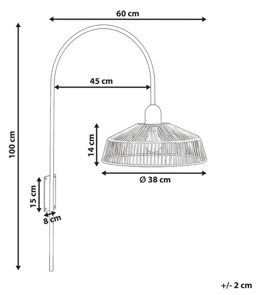 Nástěnná lampa NOSARA Přírodní Papírové lano