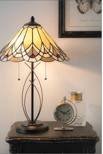 Stolní lampa Tiffany Peaceful - 40*60 cm 2x E27/60W - Clayre & Eef