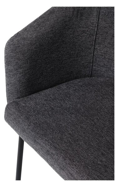 Tmavě šedé čalouněné jídelní křeslo s područkami Easton – Unique Furniture