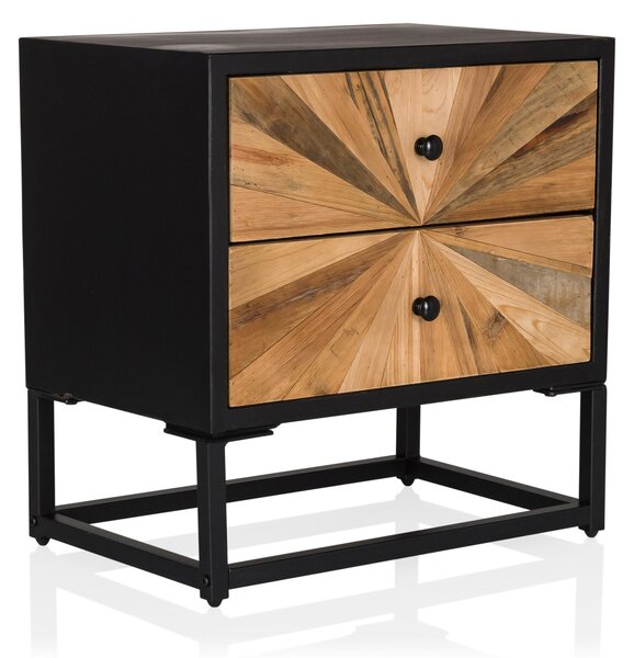 Hjh LIVING Příborník SANTJAGO BLACK SUN S Komoda Skříňka s knoflíkovou rukojetí 50,5 x 49,0 x 32,0 cm