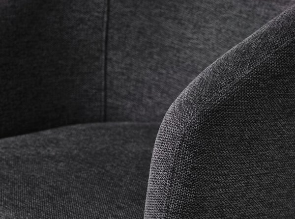 Tmavě šedé čalouněné jídelní křeslo s područkami Easton – Unique Furniture