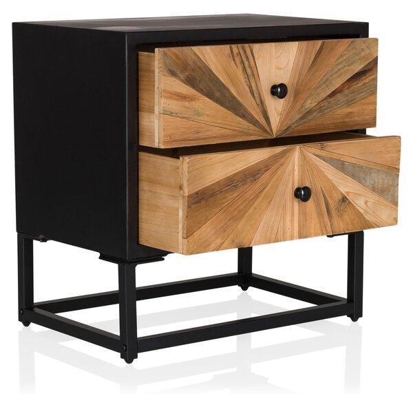 Hjh LIVING Příborník SANTJAGO BLACK SUN S Komoda Skříňka s knoflíkovou rukojetí 50,5 x 49,0 x 32,0 cm