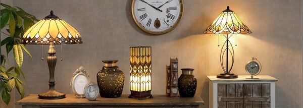 Stolní lampa Tiffany Peaceful - 40*60 cm 2x E27/60W - Clayre & Eef