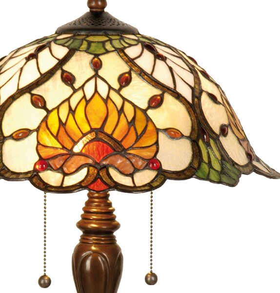 Stolní lampa Tiffany Yellow Garden - Ø 40*50 cm 2x E27 - Clayre & Eef