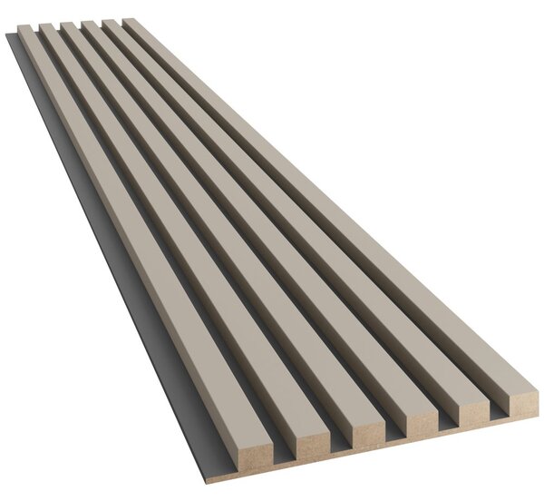 Akustický panel, podklad MDF deska, úzká lamela, pískově béžová, 30x275 cm