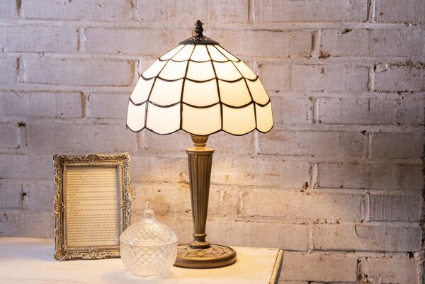 Stolní lampa Tiffany - Ø 25*43 cm / E27/max 1*40W - Clayre & Eef