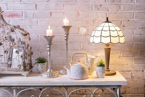 Stolní lampa Tiffany - Ø 25*43 cm / E27/max 1*40W - Clayre & Eef