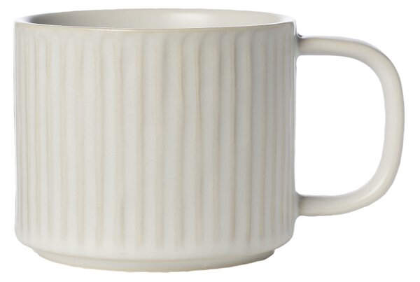 Keramický hrnek Ribbed Natural White 350 ml Ernst