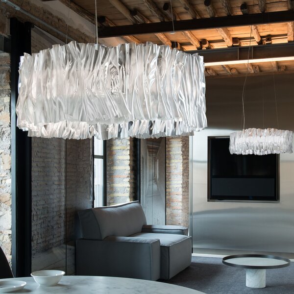 SLAMP ACRSM00SLV01T27NMTEU Accordéon, designové svítidlo se stříbrnou, 52W 2700K stmívatelné, prům. 57cm