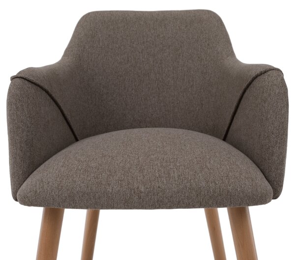 KONDELA Designové křeslo, hnědá/buk, PETRUS