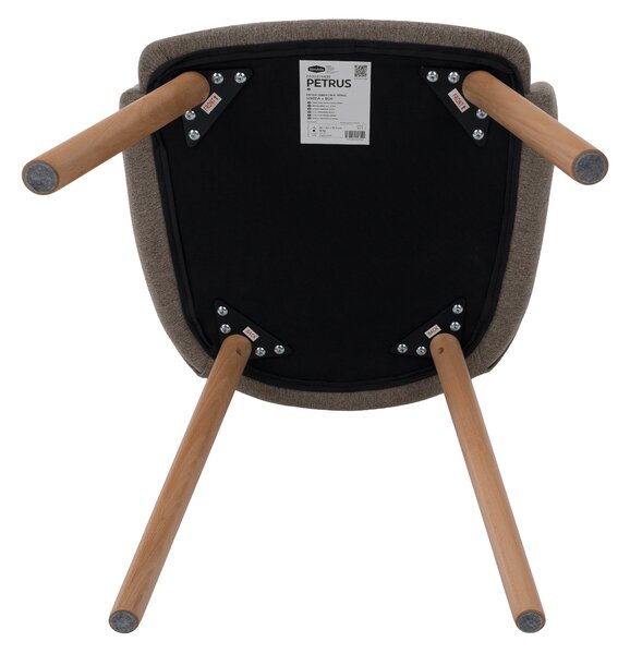 KONDELA Designové křeslo, hnědá/buk, PETRUS