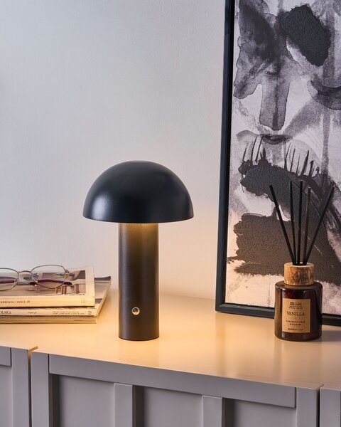 LED bezdrátová stolní lampa BOJO se stmívačem Kov Černá