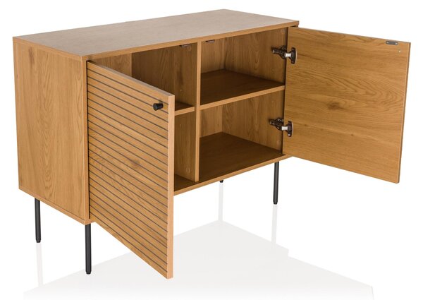 Hjh LIVING Příborník LINNO S Komoda Skříňka s knoflíkovou rukojetí 74,0 x 100,0 x 40,0 cm