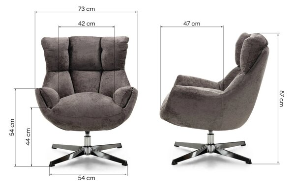 Hector Otočné designové křeslo Bolzano hnědo-šedé
